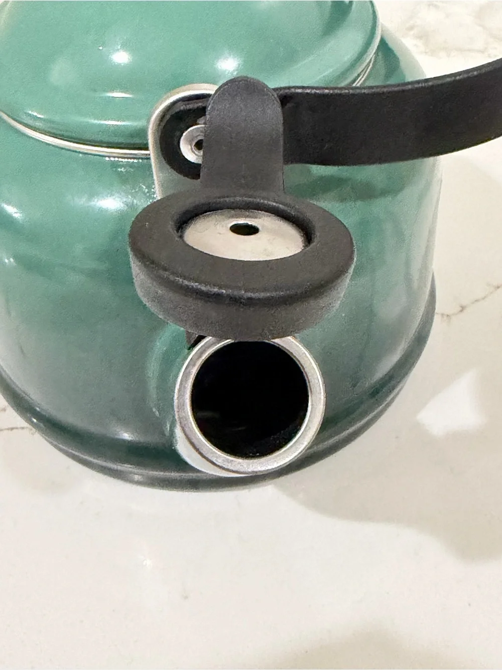 Le Creuset Green Enamel Stovetop Whistling Tea Demi Kettle